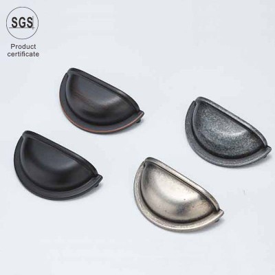 Chromed And Vintage Zinc Alloy Cup Shell Pull Furniture Handle Kitchen Cabinet Handle For Home Decoration